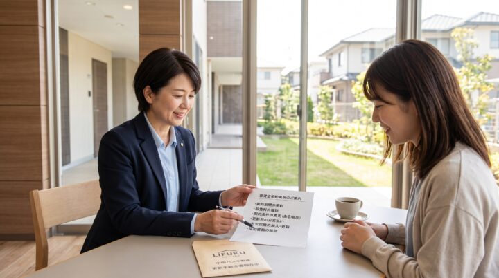 福山市の賃貸物件で契約更新手続きを行う賃貸管理会社のイメージ