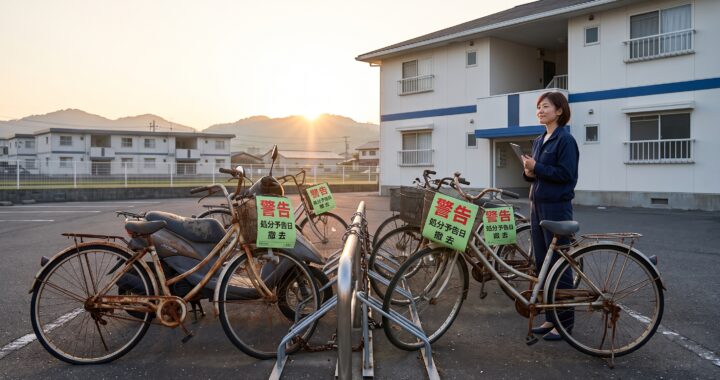 福山市の賃貸アパートにおける放置自転車・バイクの安全な撤去・処分手順